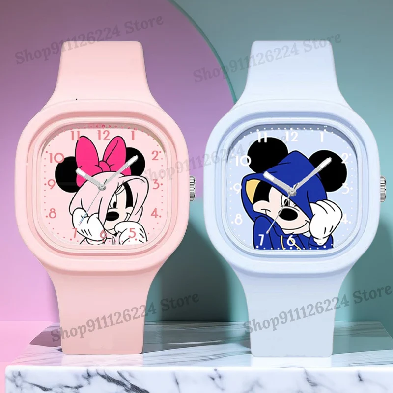Disney Mickey Girls Watches for Women Cute Anime Minnie  Kawaii Stitch Children Clock Toys Accessories relogio infantil 6