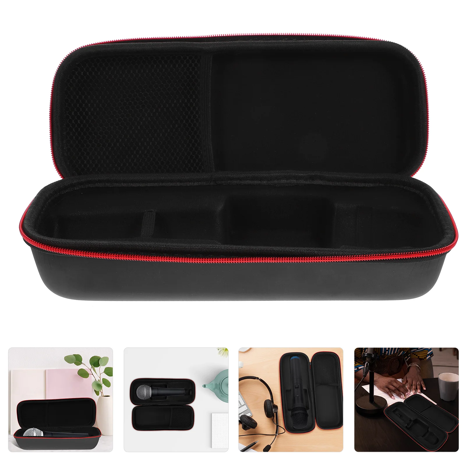 

Microphone Pouch PU Protective Case Mic Carrying Bag Microphone Case Hard Microphone Pouch For Outdoor Travel
