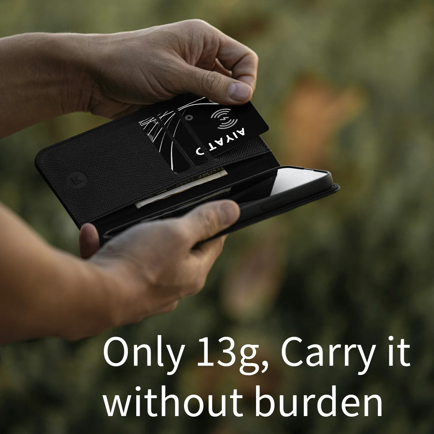 AIYATO Wireless Wallet Card Locator Charging GPS Tracker Smart Tag Work with Apple Find My APP Tags for IOS