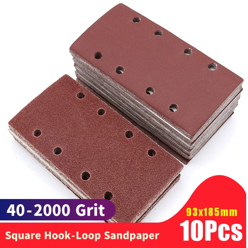 10pcs Square Sandpaper Grit Flocking Sand Paper Special Shaped Disc