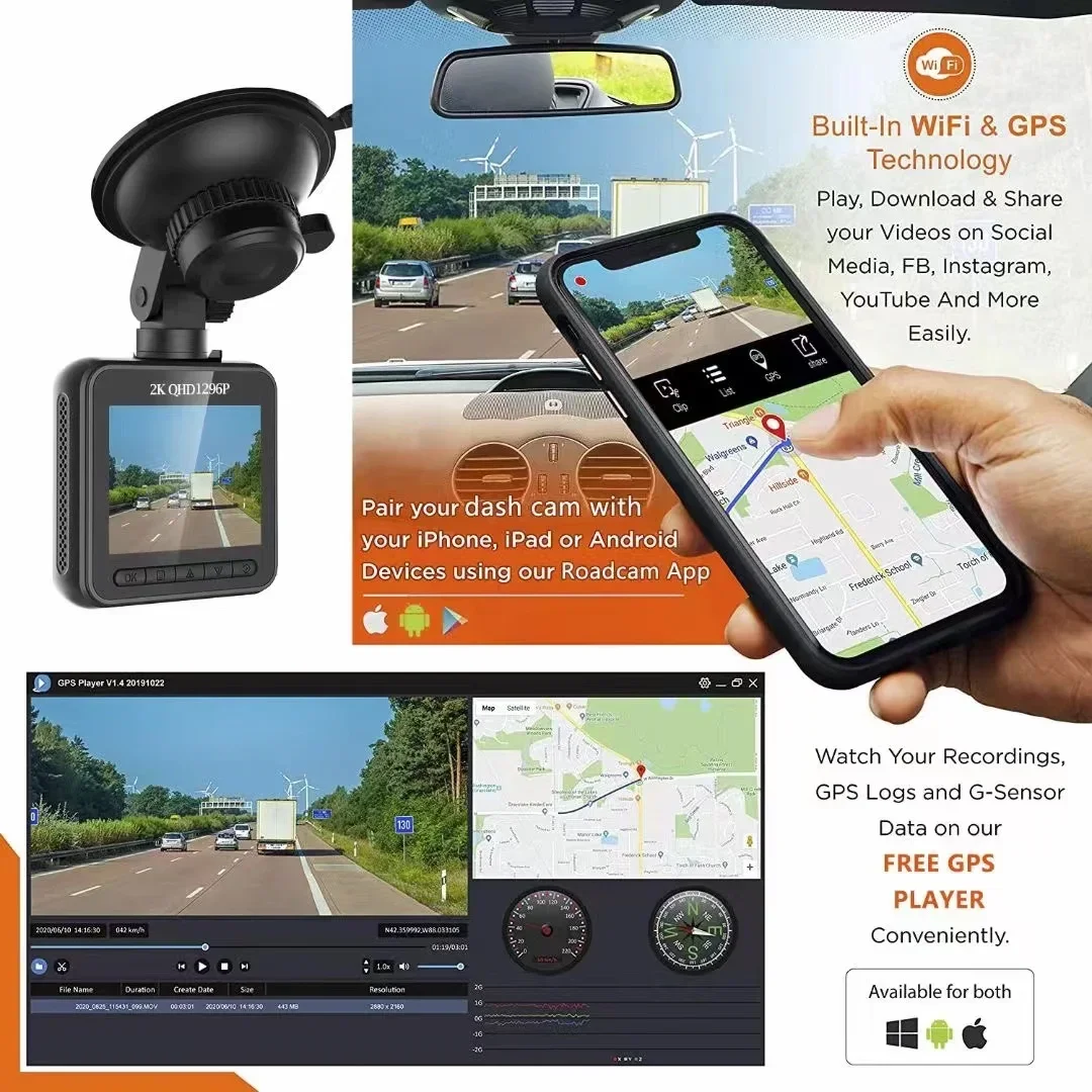 ڵ ī޶  ķ,  GPS Dvr Para Coche Ʈ   ķ, 24 ð  , ̴ ī޶, ʴ , 2K