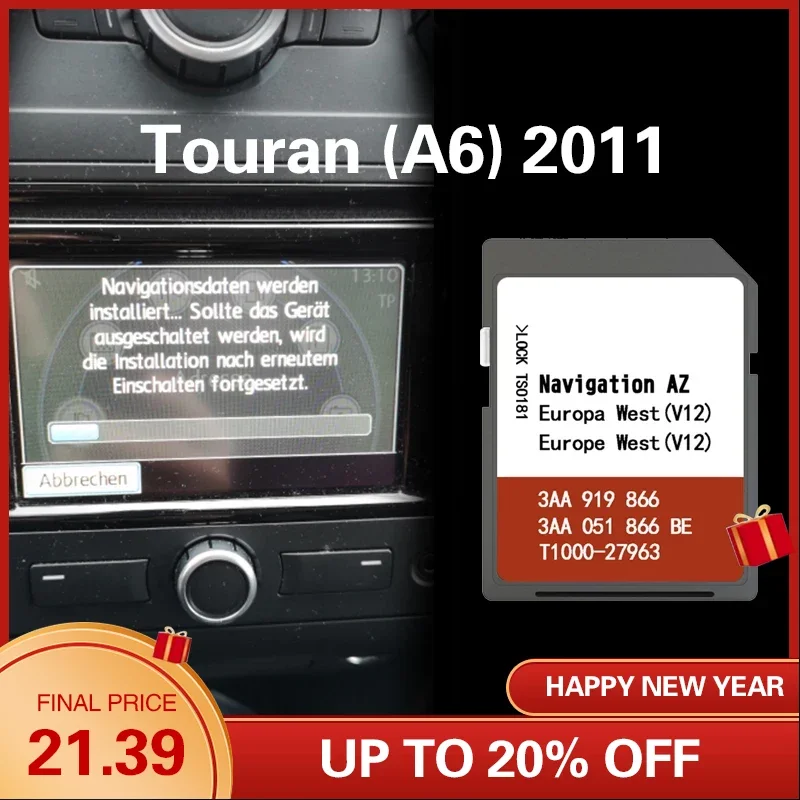 Per Vw Touran (A6) 2011 Sd Map Slovacchia Ungheria Uk Navigation Card Az V12 315 West