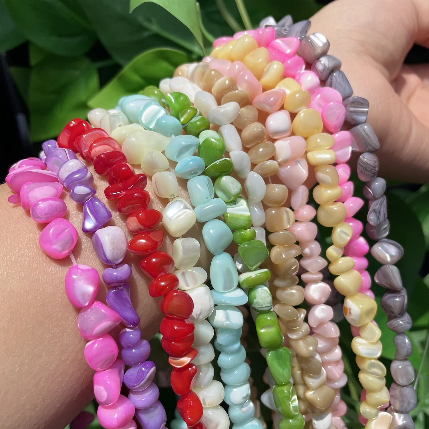 Natürliche Shell Perlen Bunte Unregelmäßigen Mopp Mutter der Perle Lose Spacer Perlen für Schmuck Machen DIY Charme Armband Halskette – Detail 9