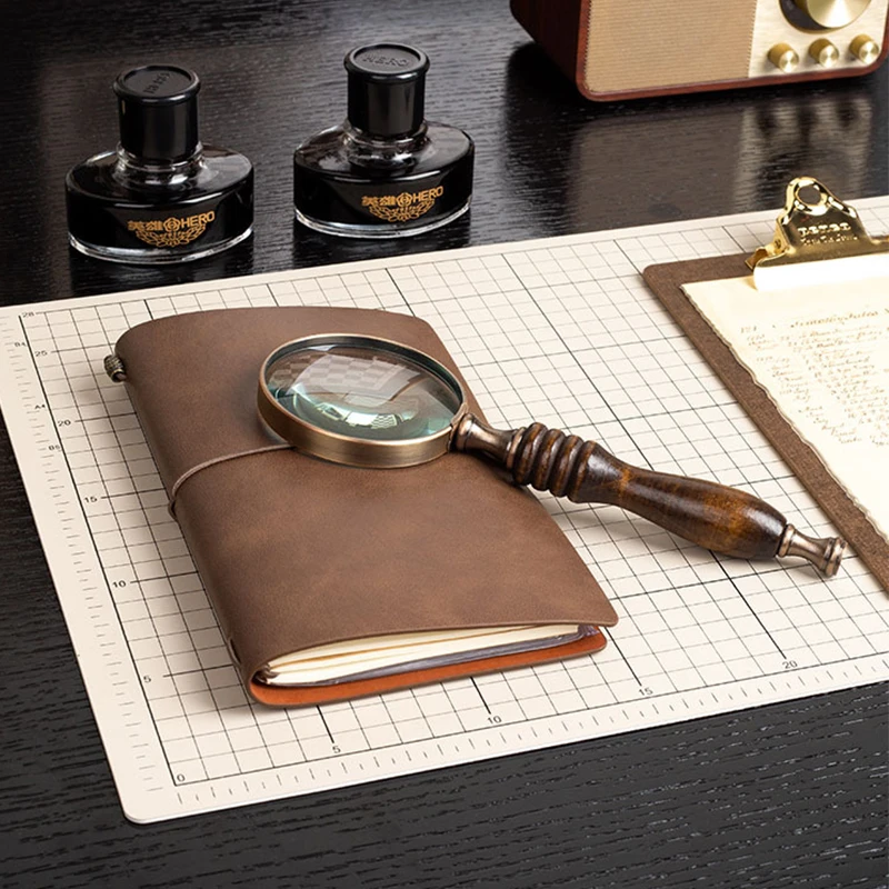 Retro 10X Reading Magnifier Handheld Magnifying Glass Wooden Handle Metal  Jeweler Loupe High-end 72MM Gift Classic Elderly Lupa - AliExpress