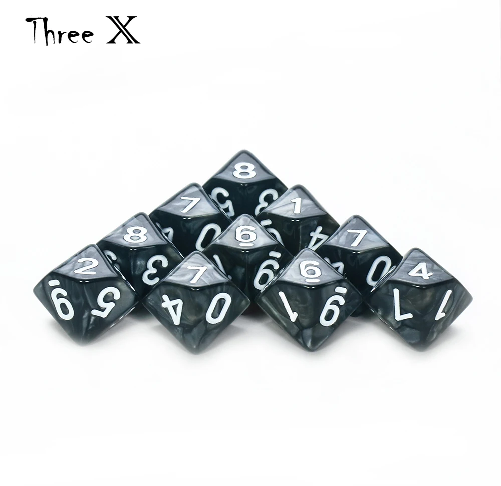 D10 DICE Set 10 d10 10 Sided Polyhedral Plastic Table Top RPG dice set game dice