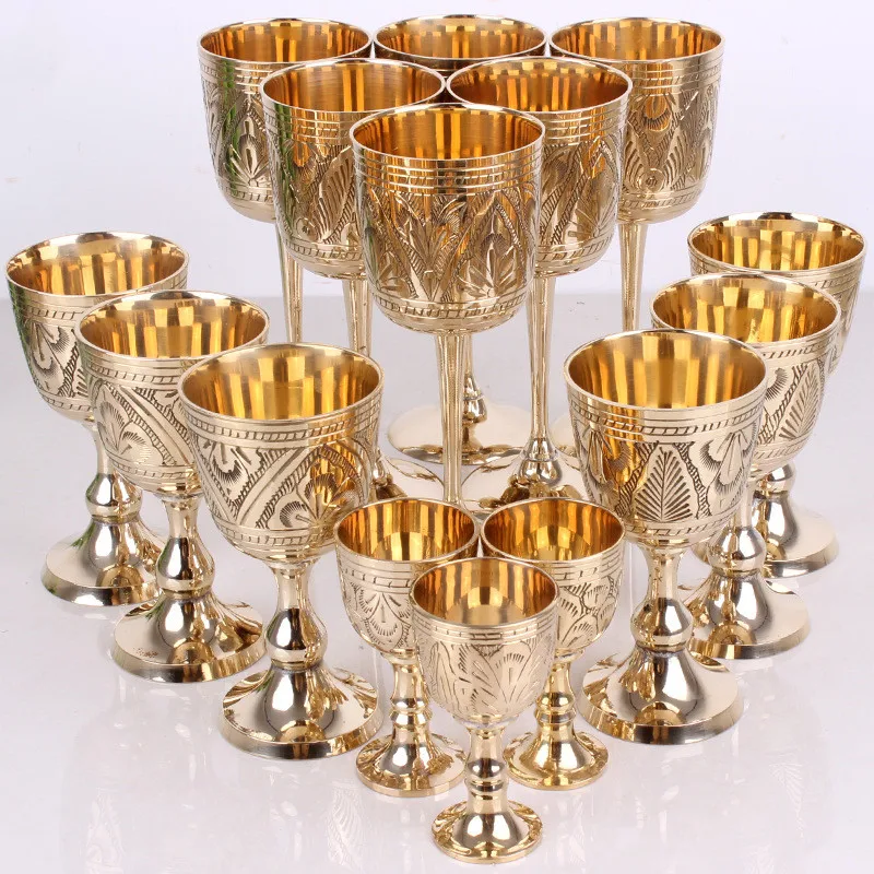 Pakistan Pure Brass Wine Glass Pure Brass Wine Glass Classical Wine Cup