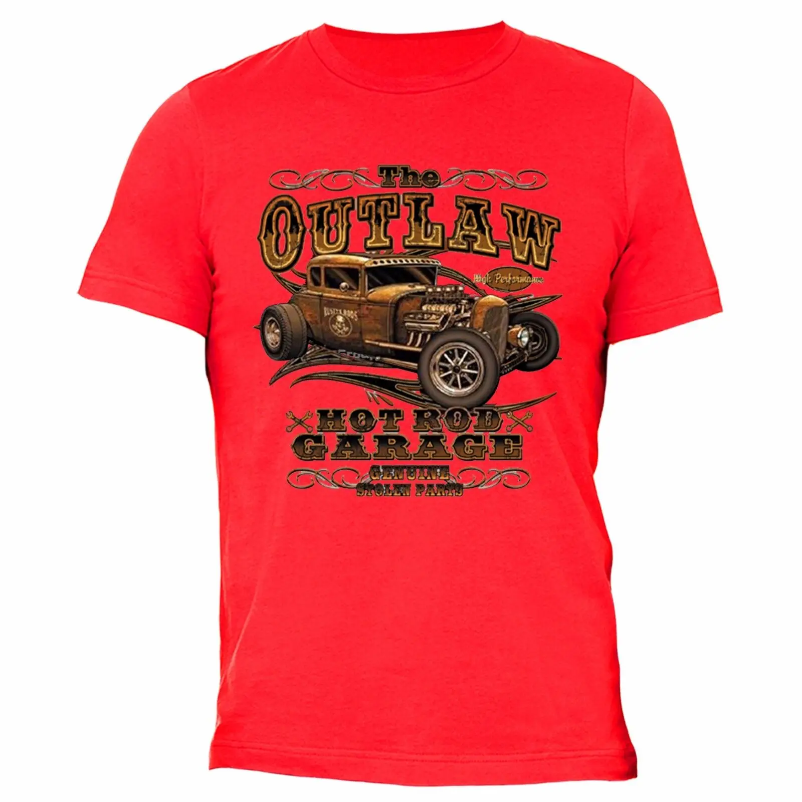 Koszulka Outlaw Hot Rod Garage Usa America Patriot Koszulka Motocyklowa Czerwona