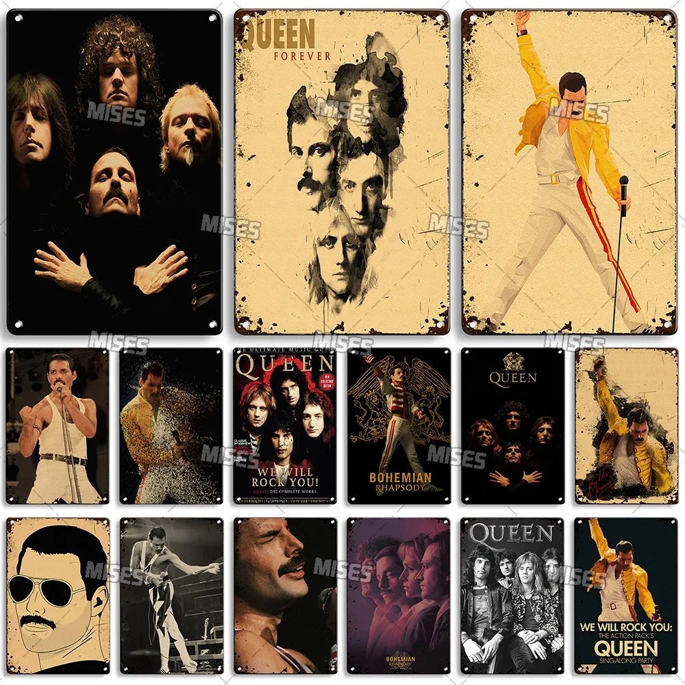 Mises Queen Band Metal Plaque Singer Band Metal Sign Poster Man Cave Studio Cafe Industrial Decor Vintage Poster Metal Plate