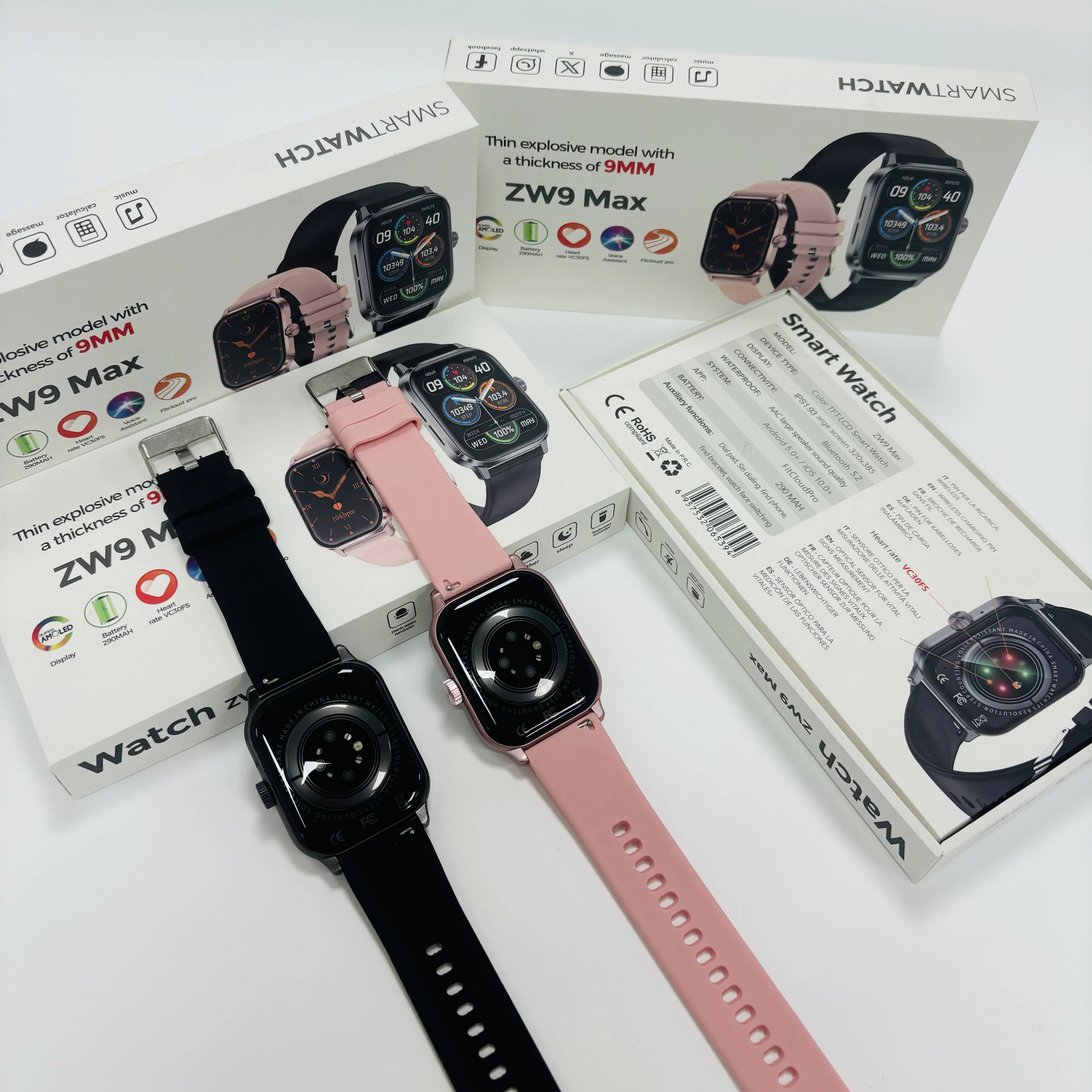 Watch How You Flex 2枚セット Smart Watch ZW9 Max Stable Electronic Hardware Solution Wireless