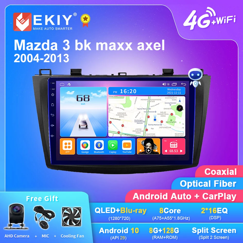 

EKIY T7 Android 10.0 Car Radio For Mazda 3 bk maxx axel 2004-2013 Multimedia Player 2din Carplay GPS Navigation Tape Recorder
