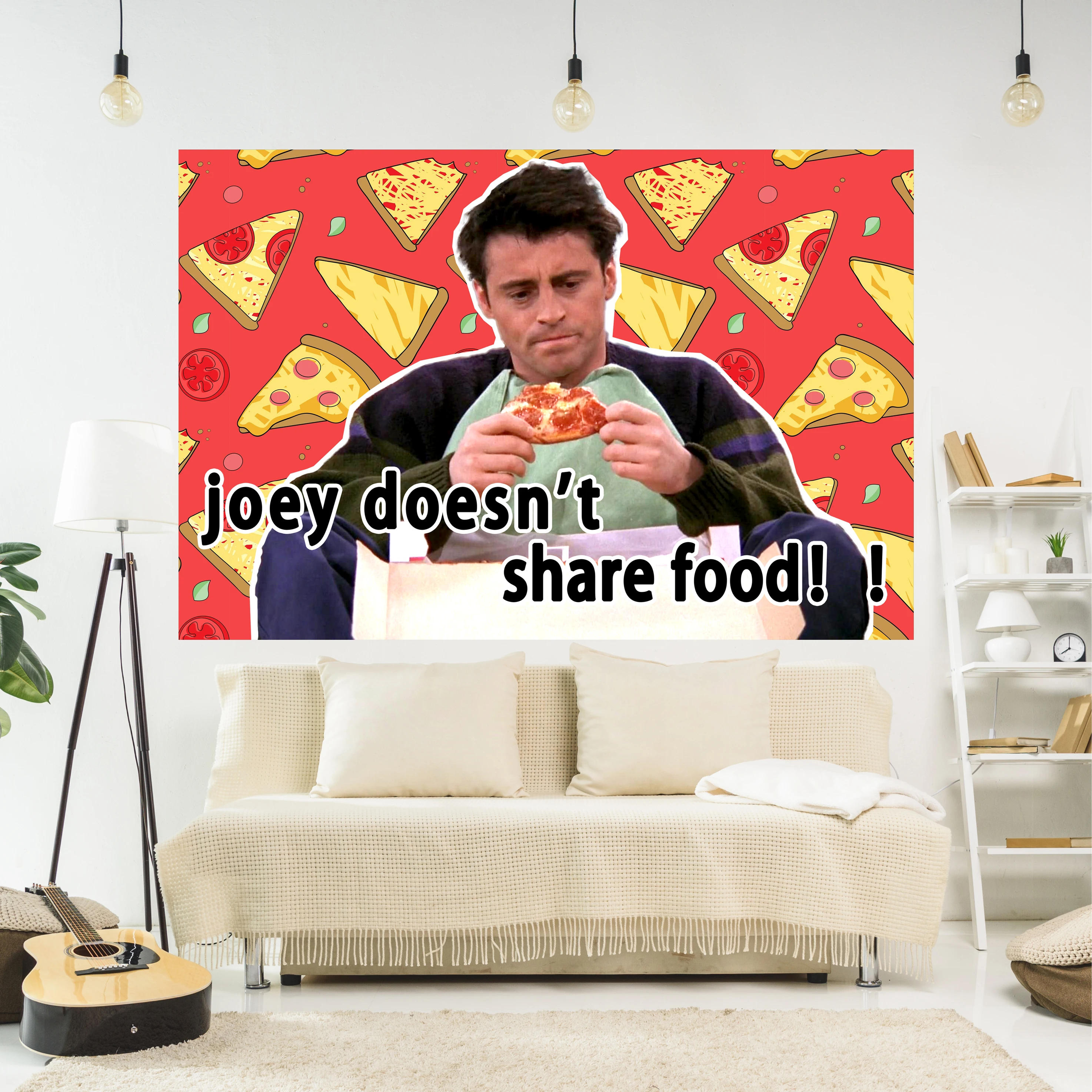 

Funny Tapestry Friends Joey/Chandler Meme Printed Wall Hanging Art Aesthetics Carpets Bedroom Or Home For Decoration