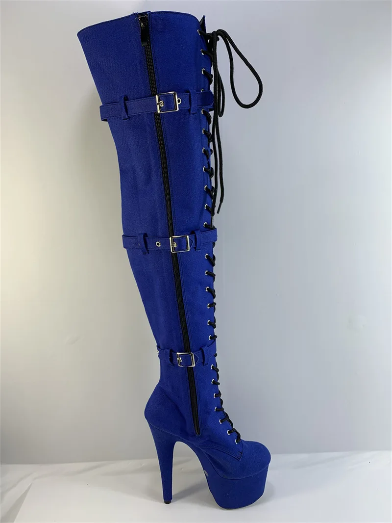 

15CM Suede Sexy Sky-high Boots, Round Toe Pole Dancing 6Inch High Nightclub Model Runway Shoes