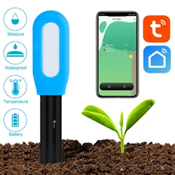 Smart Wireless Soil Moisture and Temperature Monitor (Blue)