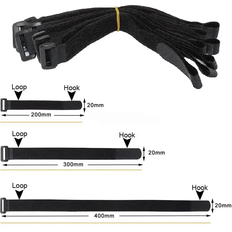 5/10Pcs reusable hook and loop straps fastening cable ties cable straps nylon securing wire cord ties organizer fastener tape