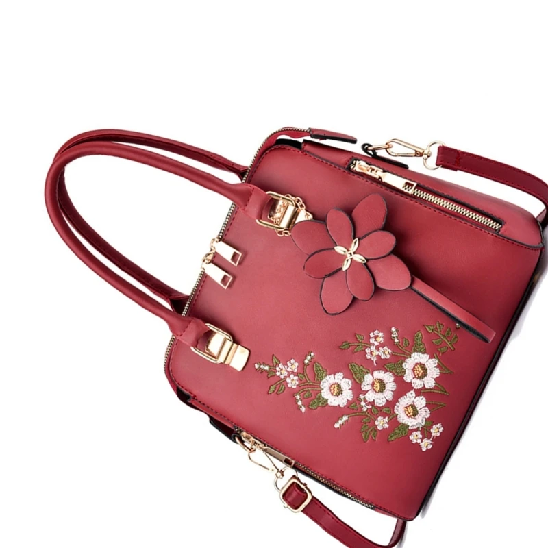Fashion forward Embroidered Crossbody Bag PU Handbag Show Your Personality E74B