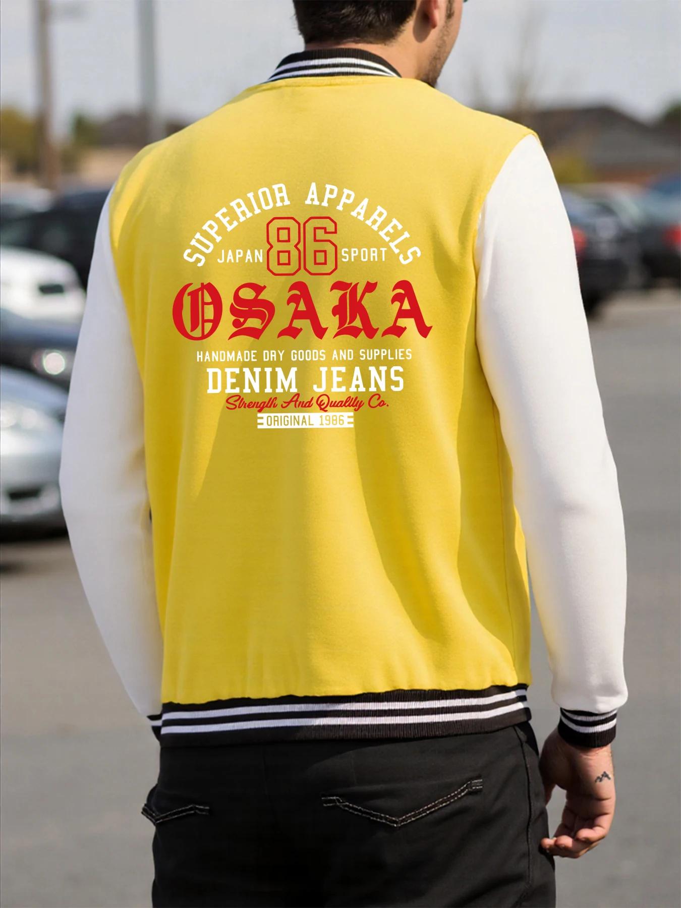 Suprrinr Appareis Denim Jeans Men Jacket Autumn Fleece Menswear Casual Colour Top Baseball Jersey Trendy Warm Clothes Unisex