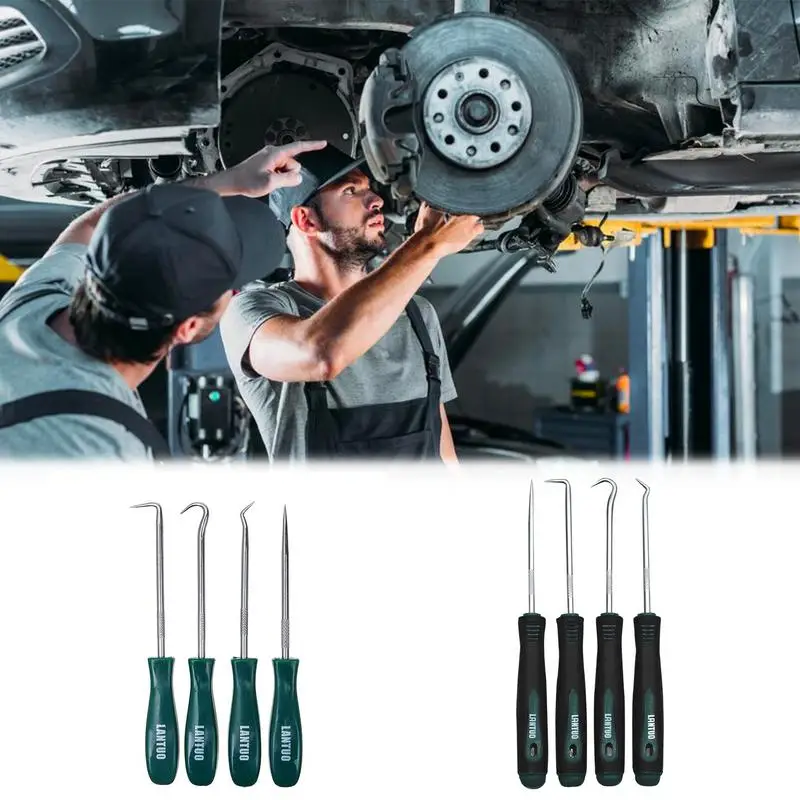 4Pcs 선택 및 후크 세트 자동차 자동 오일 씰 O 링 씰 가스켓 풀러 선택 오일 씰 스크류 드라이버 세트 자동차 자동 차량 선택 도구