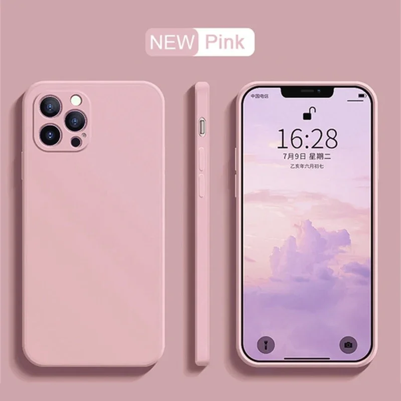 iPhone 15 14 13 12 11 Pro Max Mini X XR XS 7 8 Plus SE 2020 충격 방지 소프트 폰 케이스 Etui 용 기존 액체 실리콘 케이스