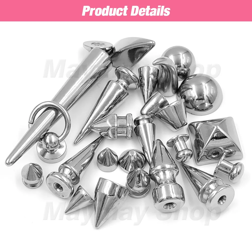 Metal Silver Bullet Spikes Rivets Clothes Punk Rock Thorns Screw Spikes Leather Craft Jacket Accessary Screws metal rivets metal studs leather rivets