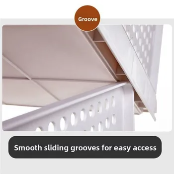 Plastic Drawer Organizer Foldable Stackable Storage Baskets Large Capacity Multi-Function Clothes Sorting Rack Closet