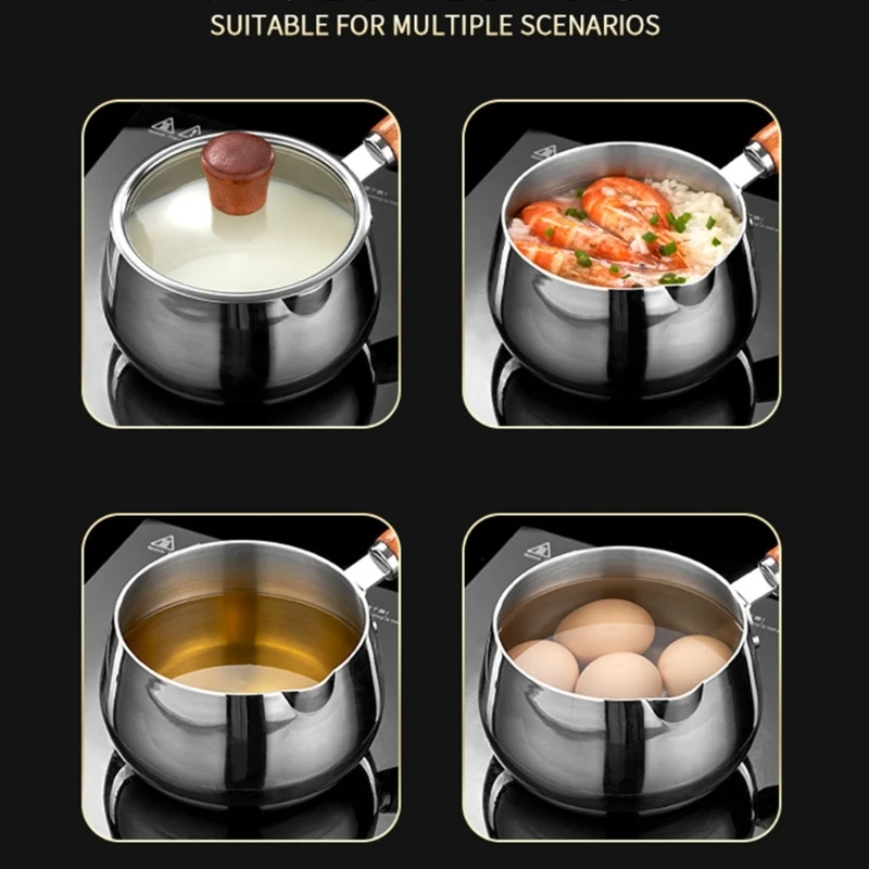 Small Heating Pans 316Stainless Steel Texture Suitable for Sauteing and Boiling