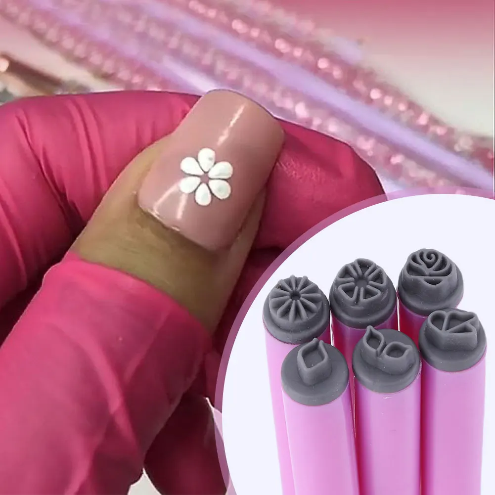 6PCS Nail Art Stamp Pen Set Easy To Use Nail Graffiti Nail Art Dotting Tools Nail Stamp Pen DIY Nail Art Tools Home DIY
