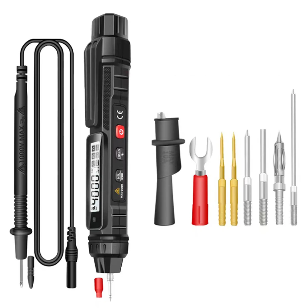 2in1 Electric Test Pen Digital Multimeter Voltage Current Resistance Measurement Test Meter Live Data-hold LCD Display Tester