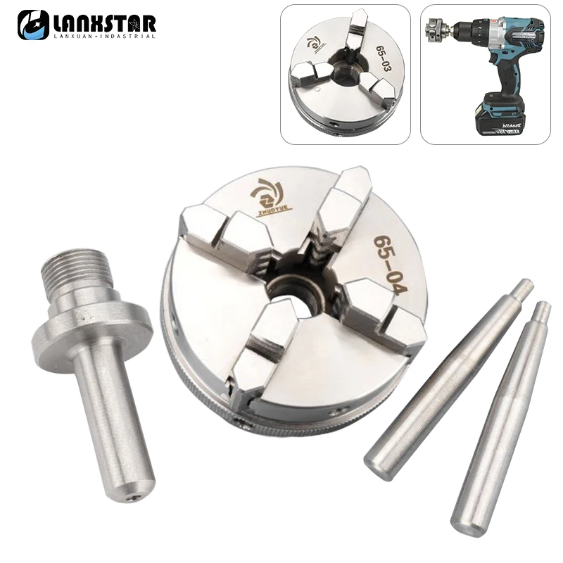 

3-Jaw 4-Jaw 50/65/80mm Lathe Chuck Manual Woodworking Chuck Connecting Rod Wood Turning Chuck for Mini Lathe Electric Hand Drill
