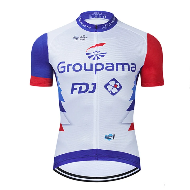 thumbnail image 1 of Maillot de ciclismo del equipo francés para hombre, ropa de ciclismo de montaña, camiseta de secado rápido, ropa de ciclismo corta de verano, 1 of 5