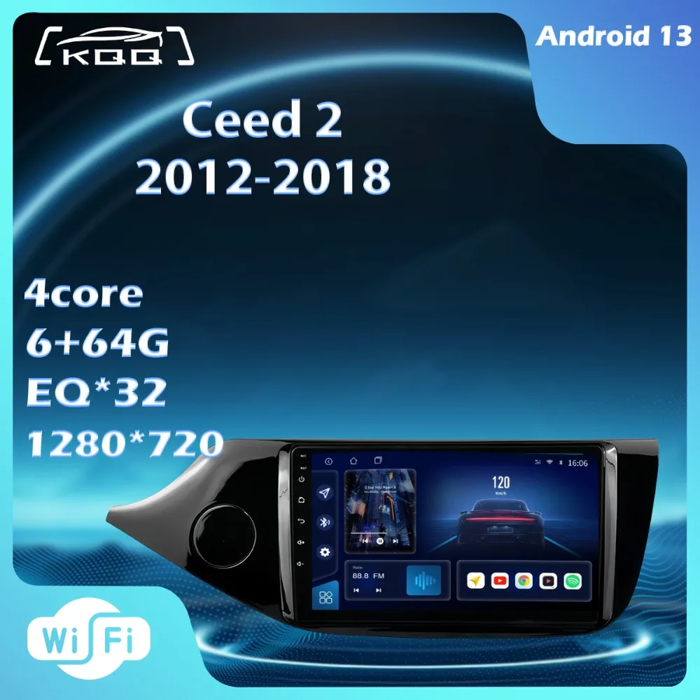 

Автомобильный мультимедийный плеер KQQ для Kia Ceed 2 JD 2012-2018, автомобильное радио, беспроводное CarPlay, Android, автомобильное стерео, GPS, Android 13