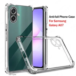Shockproof Clear Silicone Phone Case - Transparent TPU Armor Cover - Samsung A07 (Transparent)