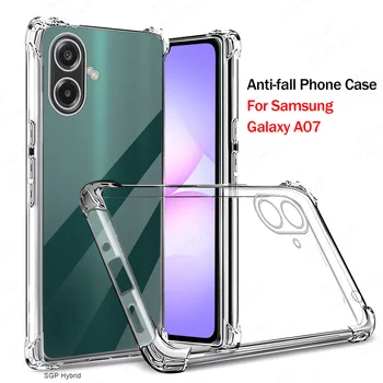 Custodia antiurto per armatura per Samsung Galaxy A07 SamsungA07 GalaxyA07 A 07 07A 4G Cover per telefono in silicone trasparente TPU trasparente Fundas
