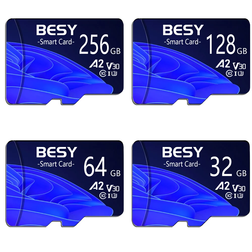 오리지널 BESY 마이크로 카드 SD TF C10 32GB 64GB 128GB 256GB 최대 129MB/s 읽기 속도 메모리 카드 플래시 메모리 TF 카드 (휴대폰용)