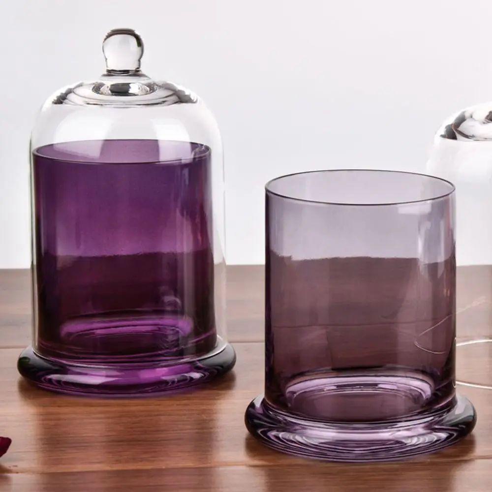 Glass Glass Storage Jar 8 Colors Eternal Life Flower Aromatherapy Candle Cover Food Plant Display Candle Jar
