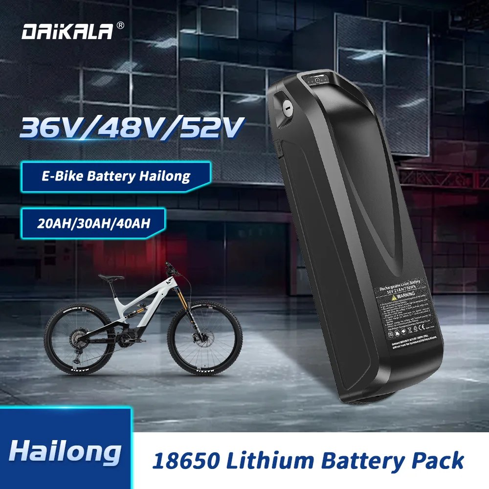Batteria Ebike Hailong Polly36V 48V 52 V15Ah 20Ah 24Ah 25 Ah18650 21700 Batteria Bici Elettrica Per Motore 350W 500W 750W 1000W 1500W