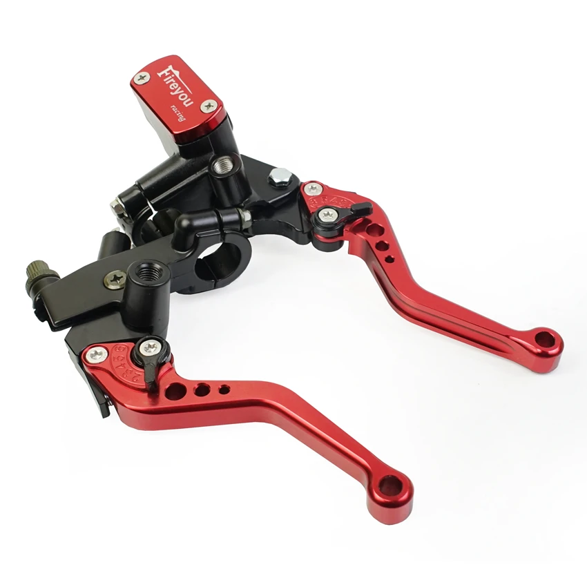 Fireyouracing Drum Brake Cable Clutch Line Master Cylinder Brake Lever Set Universal Red Green Blue for Yamaha Suzuki 22mm