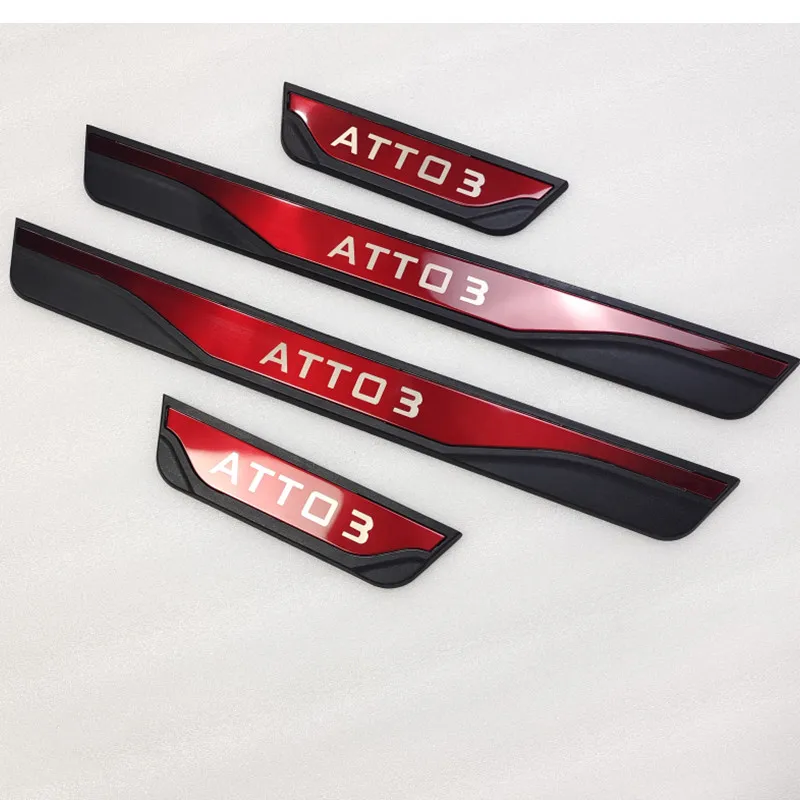 For BYD ATTO 3 Atto 3 car styling 4pcs Welcome Pedal Car Scuff Plate Pedal Door Sill Pathway Auto Parts Accessories