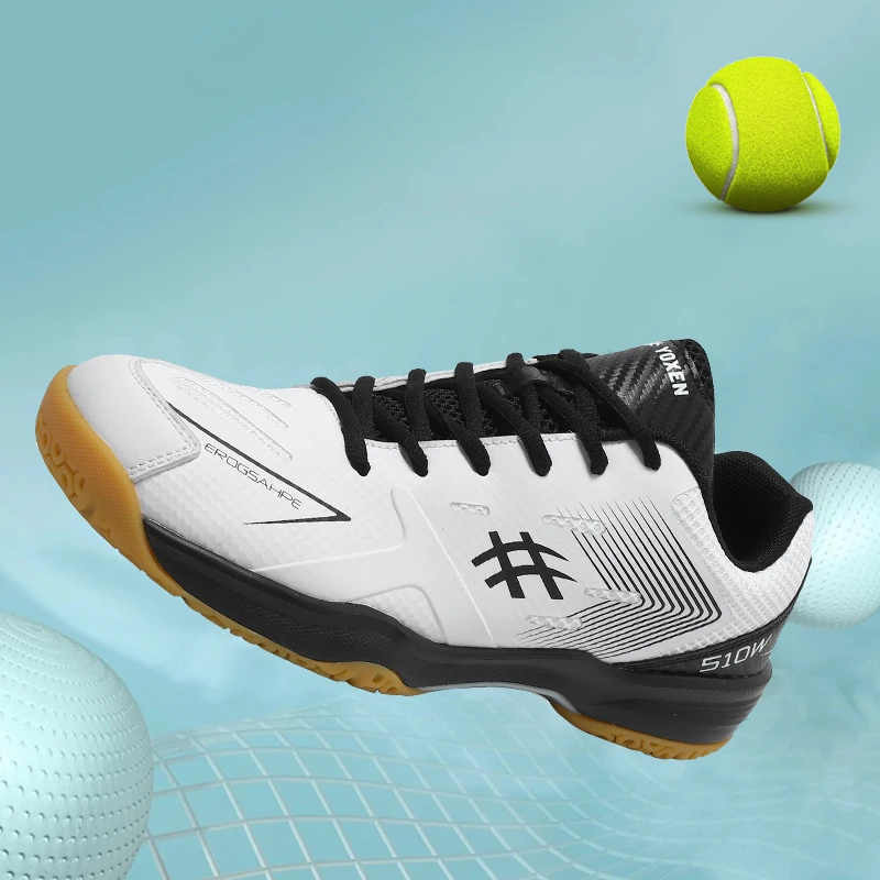 Professional Tennis Shoes, Blue and Black Men's and Women's Training Badminton Shoes, Unisex Volleyball Sports Shoes