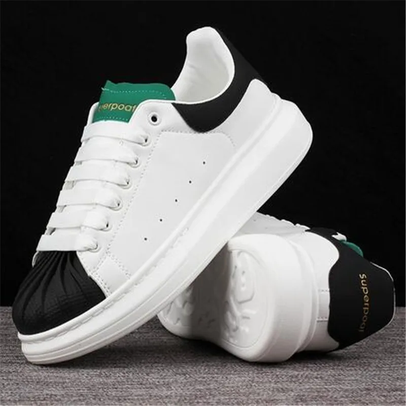 2023 New Little White Shoes Women and Men's Genuine Leather Matsuke Thick Sole Casual Board Shoes