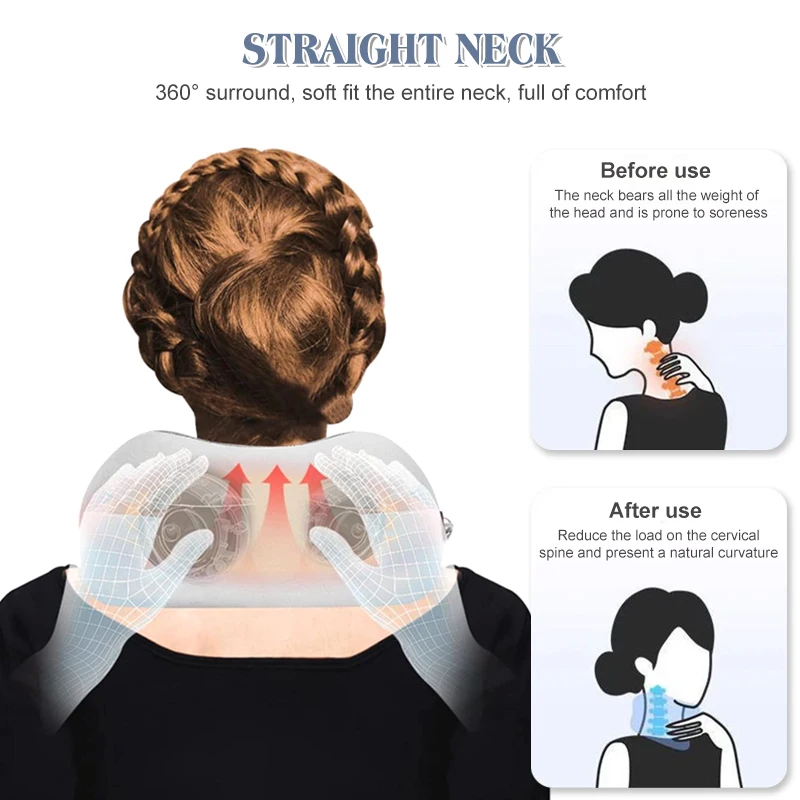 Massage Travel Pillow Heating Massage Neck Pillow U Shaped Memory Foam Neck Pillows Sleeping Airplane Pillow Cervical Healthcare 3