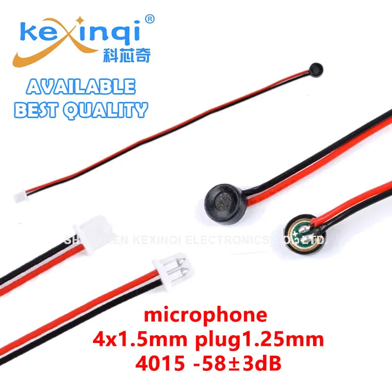 20Pcs/lot 4*1.5MM 4x1.5 with Cable Wire and Plug 1.25MM 4015 Microphone -58-3dB-55DB