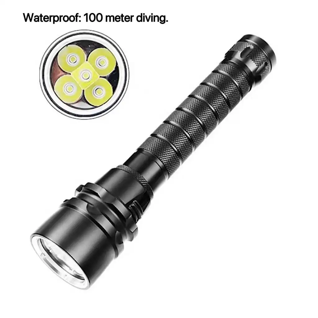 5pcs XM L2 Beads Waterproof Professional Powerful Super Bright Led Scuba Diving Flashlight Diver Light Underwater Drop Shipping |