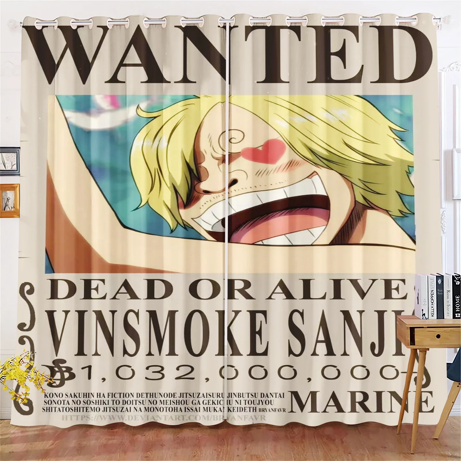 Cartoon Curtain Monkey D Luffy Gear 5 One Piece Cute Printing Home Curtains Living Room Bedroom Heat And Sun ProtectionCustom 3