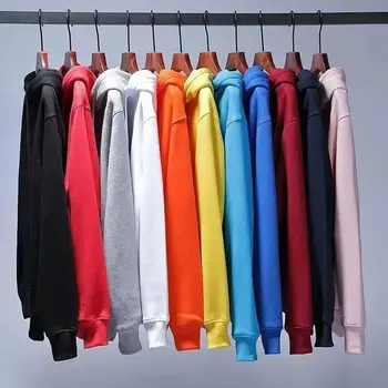 2025 men's and women's new hooded sweatshirt men's solid color sweatshirt women's and men's long sleeved inserted pocket pullove