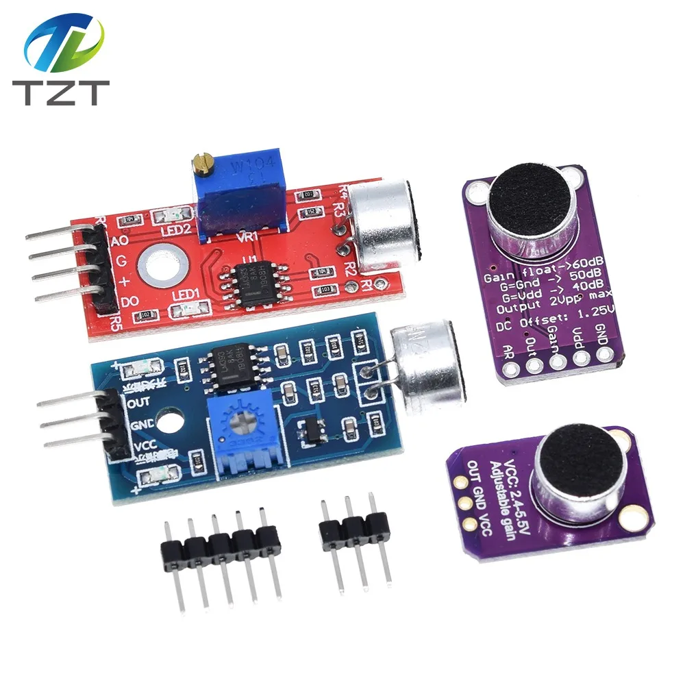 TZT Sound Sensoren Modul Sound control Sensoren MAX4466 MAX9814 Schalter Erkennung Pfeife Schalter Mikrofon Verstärker Für Arduino