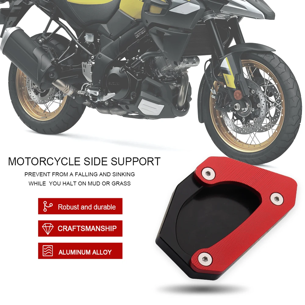 Fit For Suzuki V-Strom 650 DL650 2004- Motorcycle Side Stand Foot Support Plate Kickstand Extension CNC Aluminum motorcycle kickstand extender motorcycle kickstand motorcycle support feet