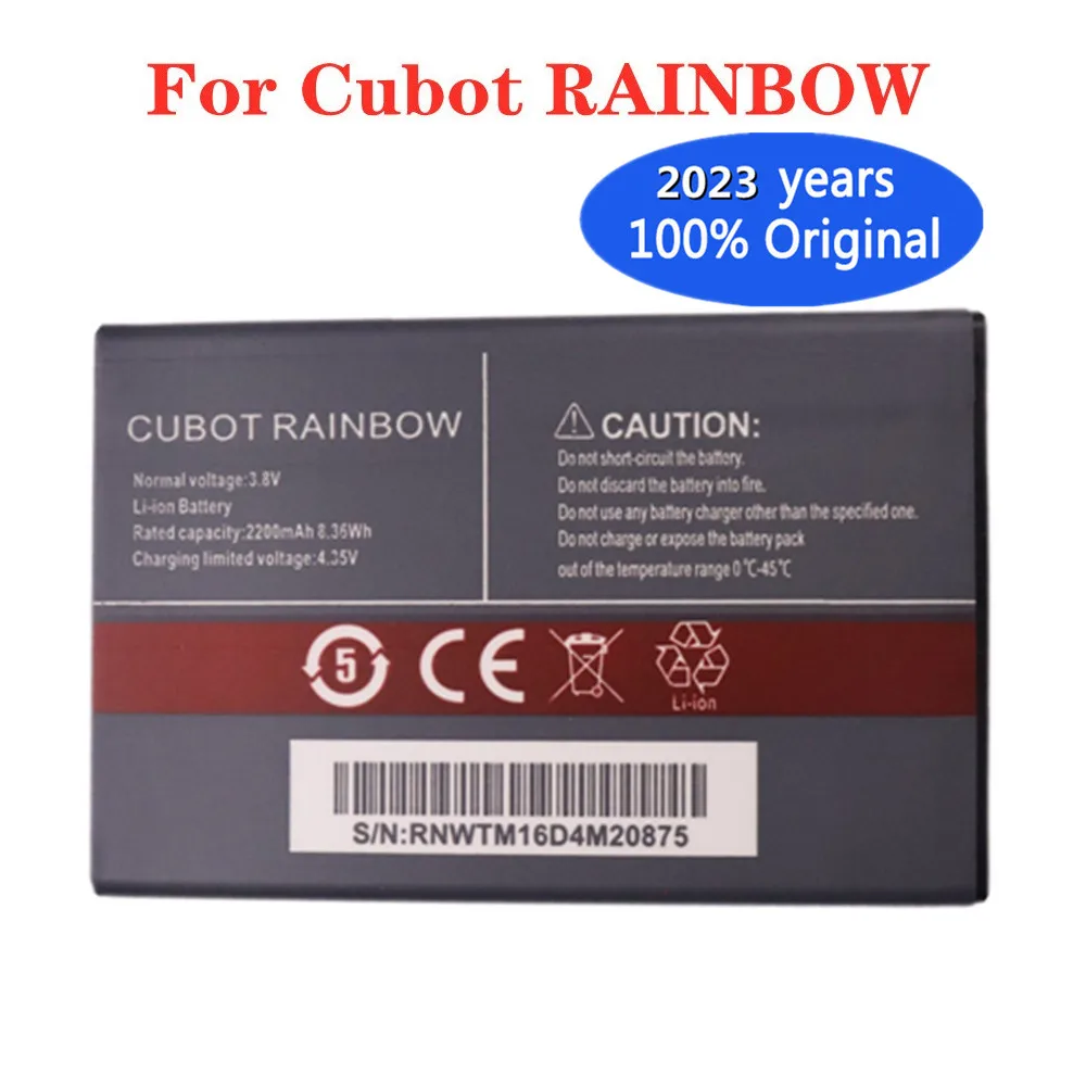 

Новинка 2023, оригинальный аккумулятор Cubot 2200 мАч для Cubot RAINBOW, сменный перезаряжаемый литий-ионный аккумулятор для смартфона