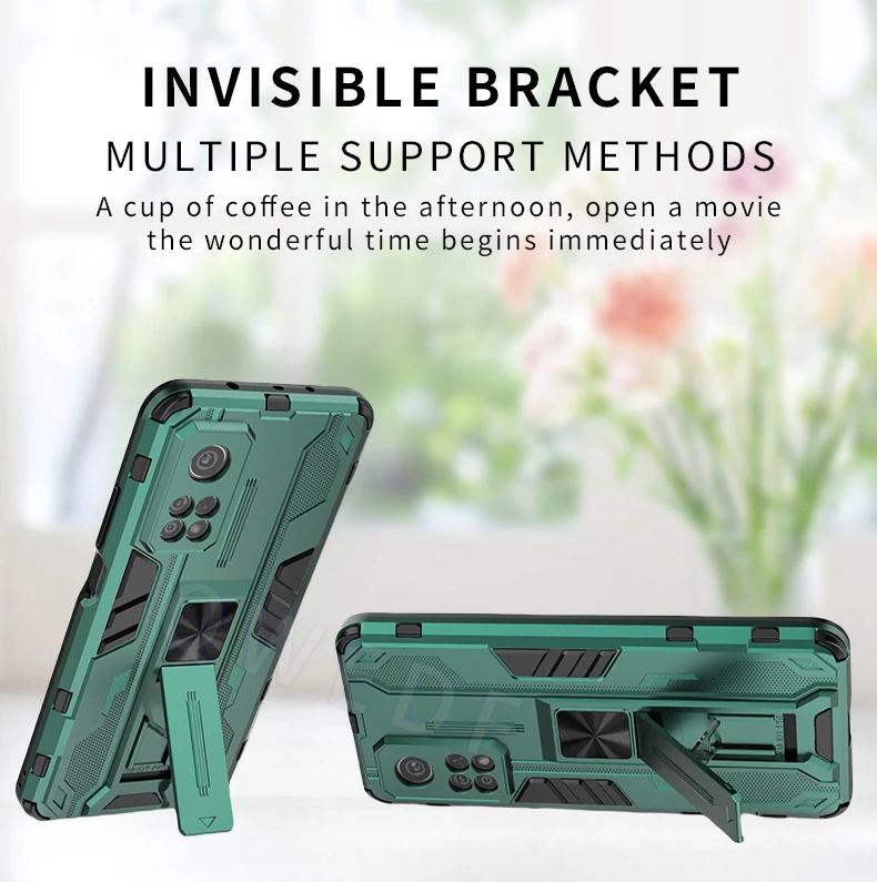 Enhanced Protective Phone Case with Magnetic Holder for Xiaomi Mi 10T Series - Armor Design with Camera Guard