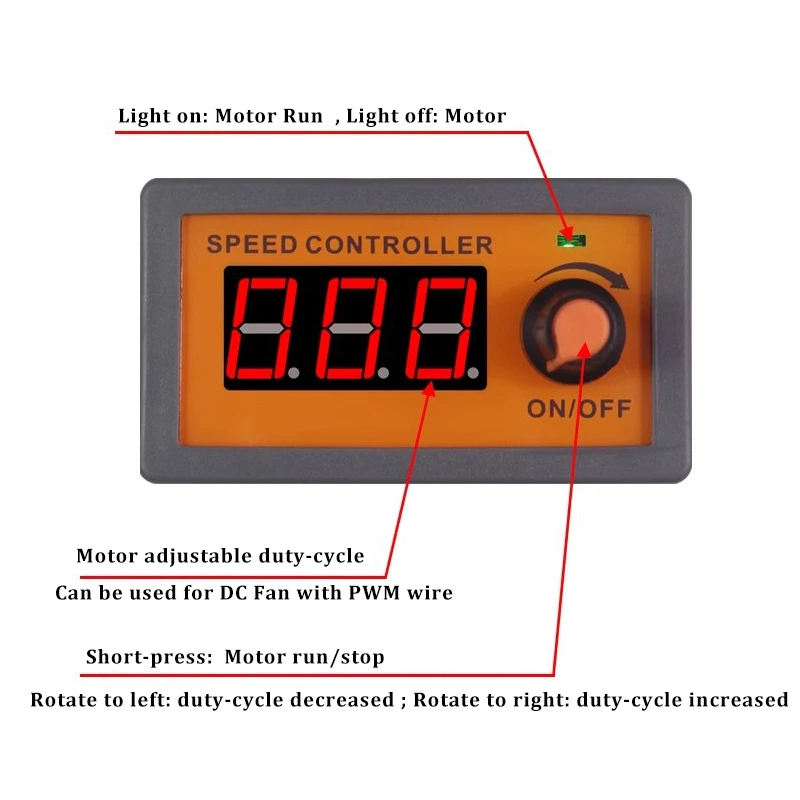 DC 5-30V 5V 12V 24V 5A PWM Brushless Motor Speed Adjustable Controller Digital Display Encoder BLDC Governor