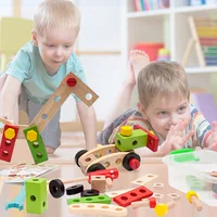 Wooden Nut Screw Disassembly Assembly Toolbox Toys